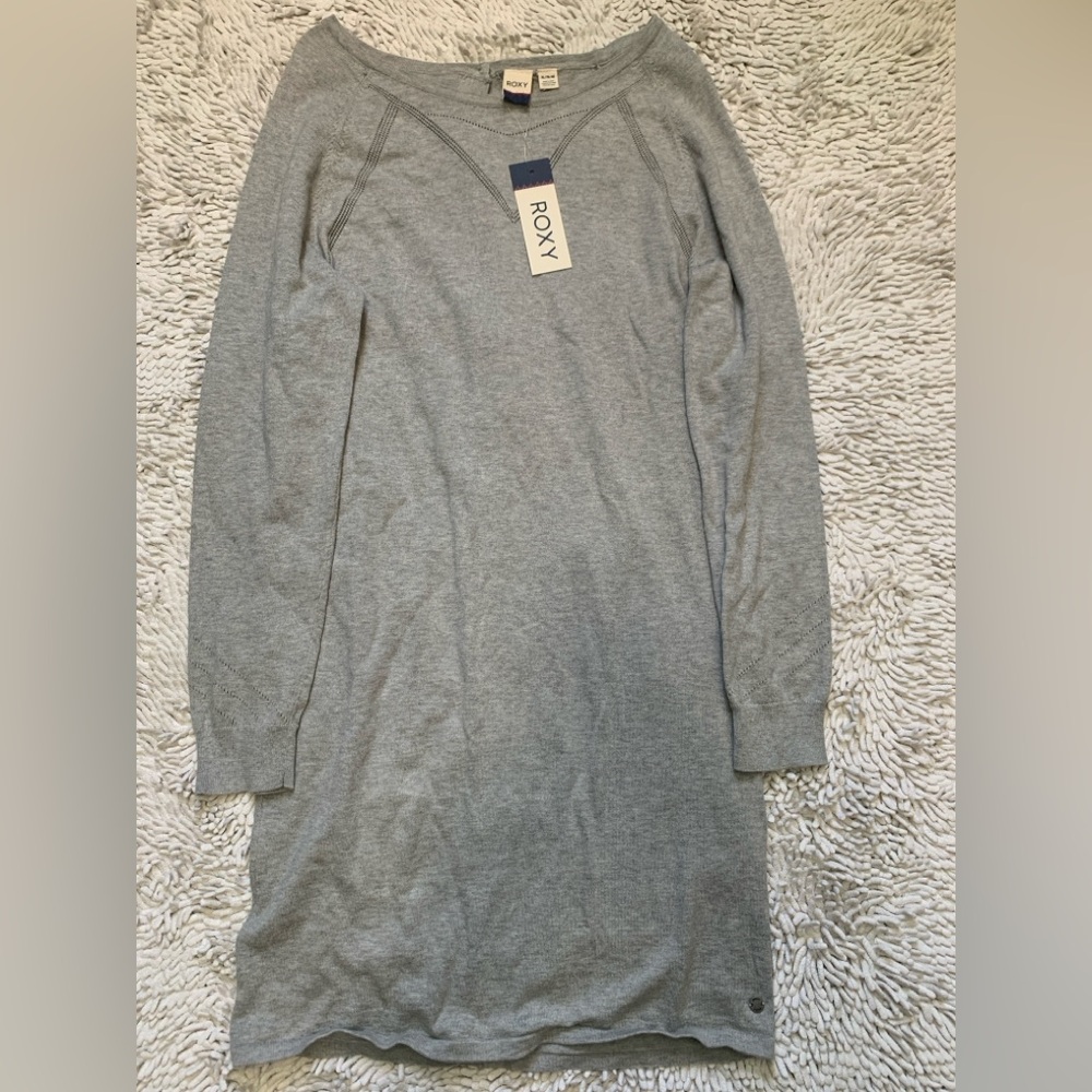 Roxy Gray Long Sleeve Dress